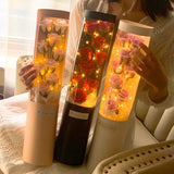 RAMO DE FLORES DE JABON CON LUCES LED